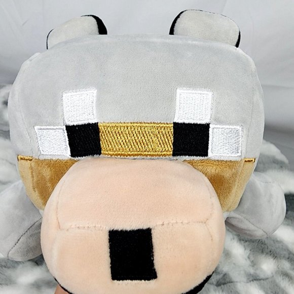 Minecraft Gray Tamed Wolf Mojang Official Dog Game Plush Toy Mattel 16" - No Tag - Picture 6 of 7